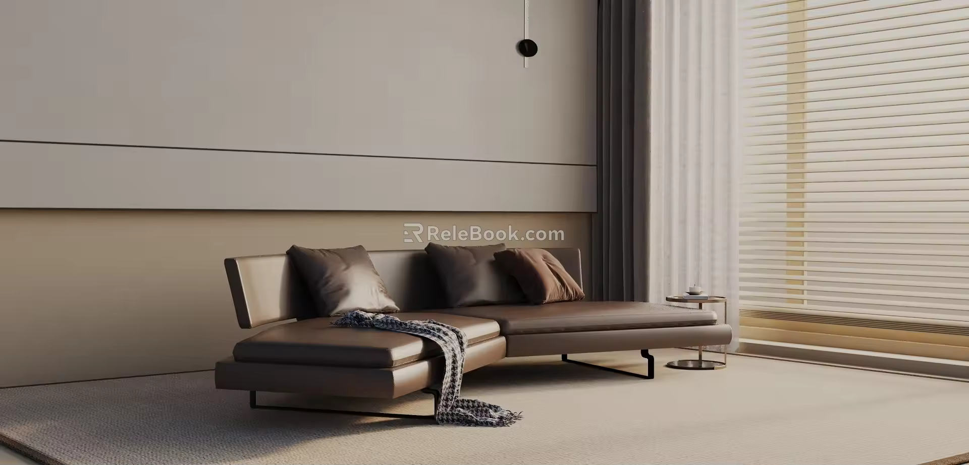 Modern three-seat sofa 3d model