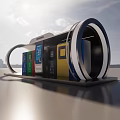 Modern trash can garbage station 3d model