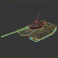 Modern Military Tank With Camouflage Pattern Long Barrel And Antenna