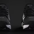 Stylish Black And White Athletic Sneakers With Neon Green Details