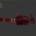 Modern Heavy Duty Mechanical Weapon With Multiple Barrels And Metal Structure 3d model