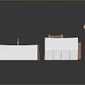 Wooden Furniture Set With Storage Cabin Shelves Tables Buckets And Pots
