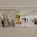 Modern Clothing Store Interior With Displayed Clothes Mannequins Green Plants And Lighting