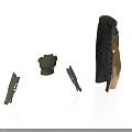 Contemporary Furniture Component Design With Wooden Panel And Metal Brackets