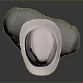3D Male Character Bust With White Hat Mustache Gray Coat And Red Vest