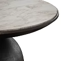 Modern Round Coffee Table Featuring Marble Top And Metal Pedestal Base