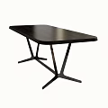 Modern Black Dining Table Featuring Sleek Top And Sturdy Geometric Legs Design 3d model