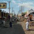 Traditional Chinese Commercial Street With Retro Architecture Pedestrians And Traditional Shops