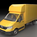 Yellow Commercial Utility Van with Cargo Box and Front Cab Design for Efficient Transportation Needs