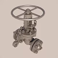 Durable Industrial Metal Valve With Manual Wheel Handle And Bolted Pipeline Connections