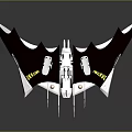 Two Futuristic Batwing Aircraft With Shark Logo Black White Sharp Design 3d model