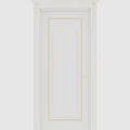 Classic Hinged Doors with Black and White Finishes Gold Accent Frames and Handles Design
