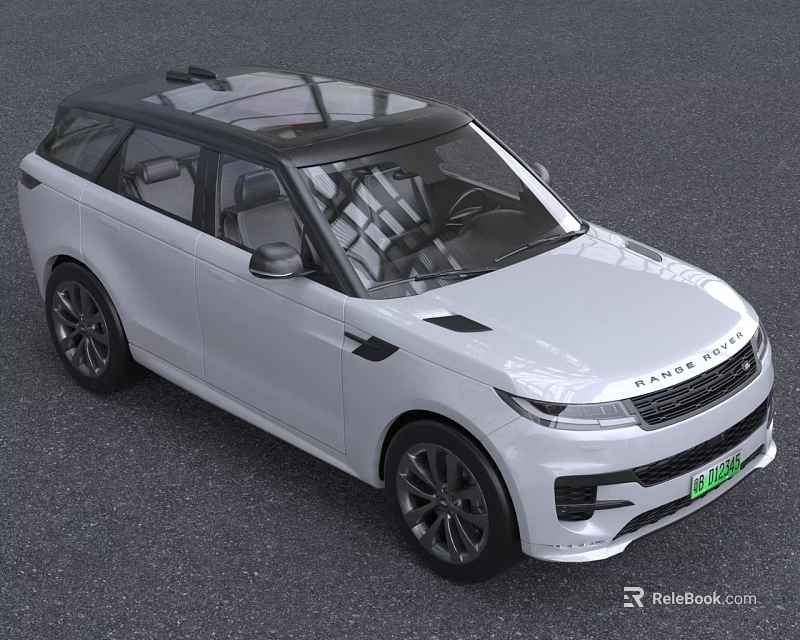 White SUV With Black Roof Black Wheels And Modern Exterior Design 3d model 