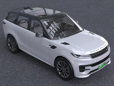 White SUV With Black Roof Black Wheels And Modern Exterior Design 3d model