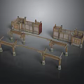 Traditional Chinese Architectural Wooden Carved Railing And Column Structural Elements