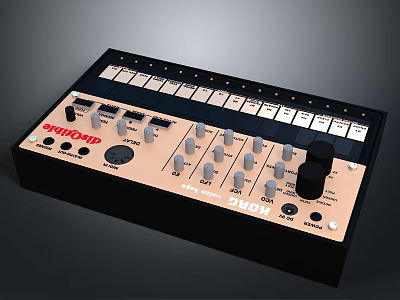 SkyCorp 9000 Professional Electronic Audio Mixing Console With Control Knobs And Faders 3d model