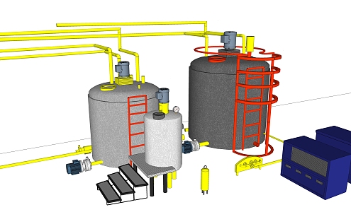 Modern Industrial Equipment Chemical Plant Equipment Facilities 3d model