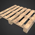 Rustic Wooden Pallet With Sturdy Slats And Support Blocks For Storage