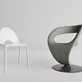 Modern Single Chairs In White And Gray With Sleek Minimalist Design