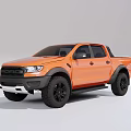 Orange Double Cab Pickup Truck With Black Wheels And Modern Exterior Design
