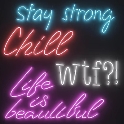 Creative Unique Shaped Wall Lamp with Neon Style Colorful LED Lighting for Modern Home Decor 3d model