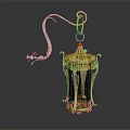 Exquisite Gold Decorative Pendant With Snake Shaped Hook And Dark Colored Body