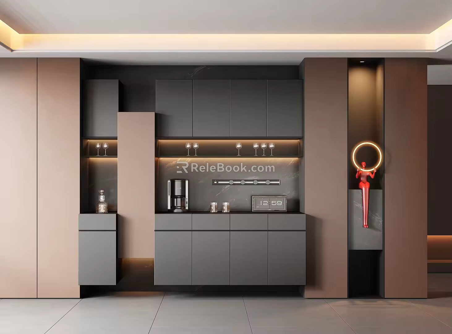 Modern Italian Sideboard Dining Cabinet Sideboard Tea Cabinet Sideboard Wine Cabinet Sideboard Custom Sideboard Italian Light Luxury Sideboard 3d model