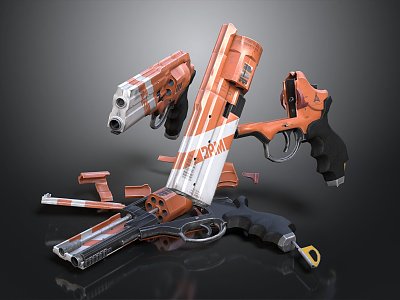 revolver pistol semi-automatic pistol automatic pistol modern weapon hot weapon 3d model