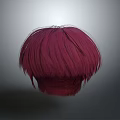 Game Movie Character Featuring Red Fringed Hair And Spherical Head Design