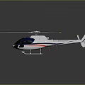 Modern Black Blue Helicopter With Rotors Landing Gear And Dark Background Reflection
