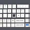 Various Modern Switch Panels With Sockets USB Ports And Digital Display Designs 3d model