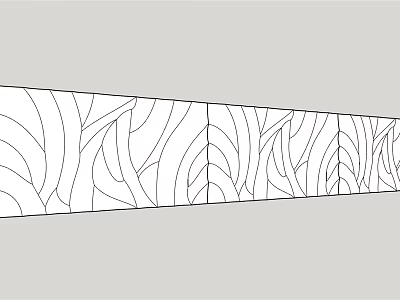Decorative Feature Wall With Leaf Inspired Linear Patterns For Interior Design 3d model