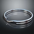 Elegant Silver Bangle Bracelet with Sleek Polished Surface and Metallic Shine Design 3d model