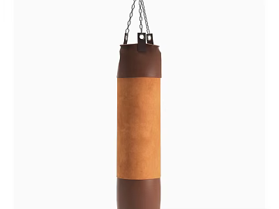 Hanging Punching Bag Sports Equipment For Boxing Training With Brown Orange Design 3d model