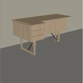 Modern Wooden Office Desk With Spacious Top Drawers And Minimalist Design