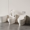 Modern White Toilet Bathroom Interior Design With Sleek Lines And Minimalist Style