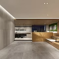 Modern Open Kitchen Interior Design With Wooden Ceiling Island Counter And Seating
