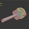 Industrial White Cylindrical Mechanical Equipment With Mounting Bracket And Cooling Fins