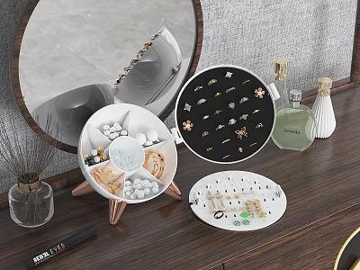 Modern Ceramic Tableware Set With White Black Bowls Plates Spoons And Storage Case 3d model