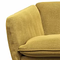 Modern Yellow Upholstered Sofa With Comfortable Seats And Stylish Armrest Design