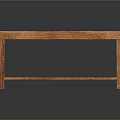 Wooden Table With Solid Wood Rectangular Top And Sturdy Legs Design