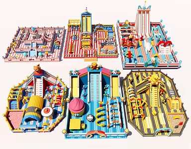 Inflatable Castle Naughty Castle Air Model Steam Bag Children's Paradise Children's Equipment 3d model