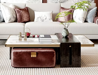 New Chinese Style Coffee Table Square Coffee Table Living Room Coffee Table Coffee Table Ornaments 3d model