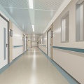 Hospital aisle Nurse Station 3d model