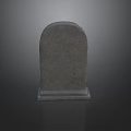Gray Stone Monument With Arched Top Solid Base And Natural Texture 3d model
