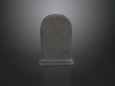 Gray Stone Monument With Arched Top Solid Base And Natural Texture 3d model