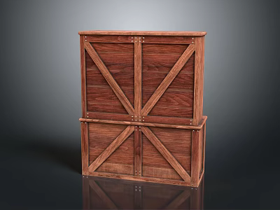 Rustic Wooden Crates Stacked For Home Storage And Decorative Use 3d model