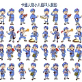 Multiple Cartoon Silhouettes of Eighth Route Army Characters With Various Poses