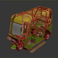 Yellow Roof Green Body Auto Rickshaw With Open Cabin Seats And Windshield