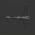 Detailed Ornate Medieval Crossbow With Intricate Mechanical Structure And Metallic Finish